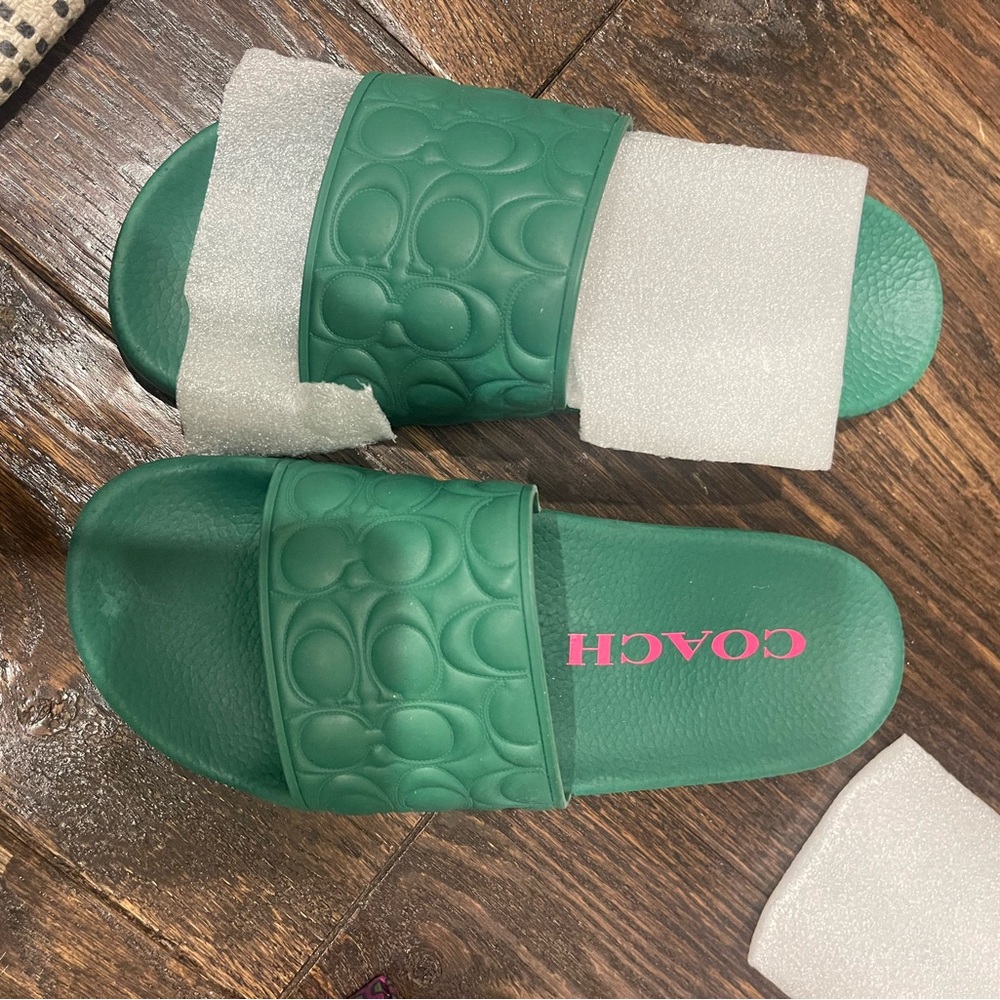 COACH rubber pool slide / Green
